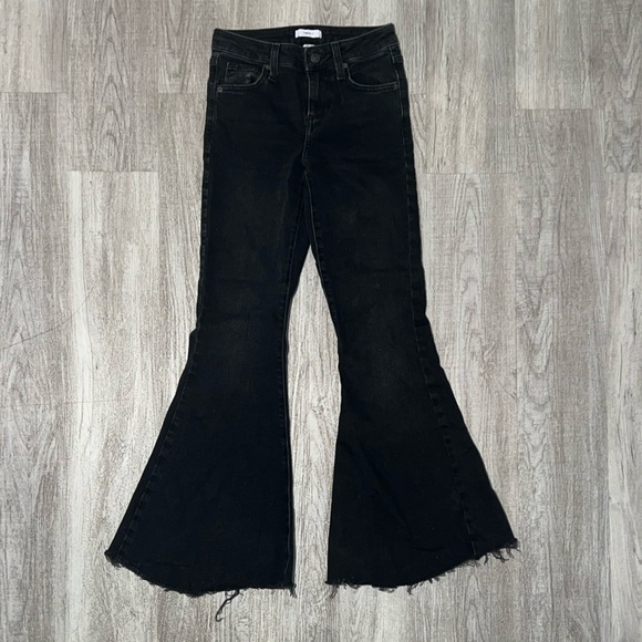 Forever 21 Denim - Forever 21 XS faded black bellbottom jeans